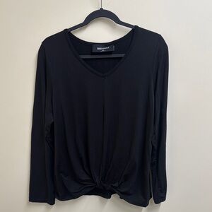 Anne Klein Black Tie Front Blouse